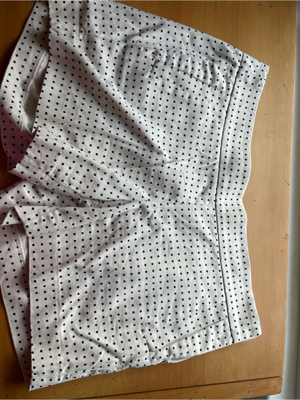 J.Crew White Polka Dot Shorts with Navy Trim